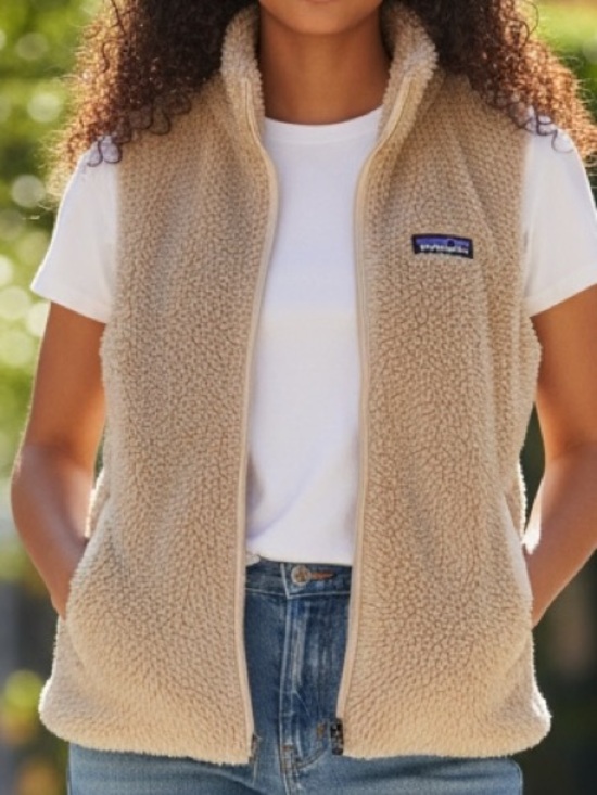 Patagonia Jackets & Blazers - Patagonia Sherpa Fleece Vest Women’s Large Tan Full Zip Cozy